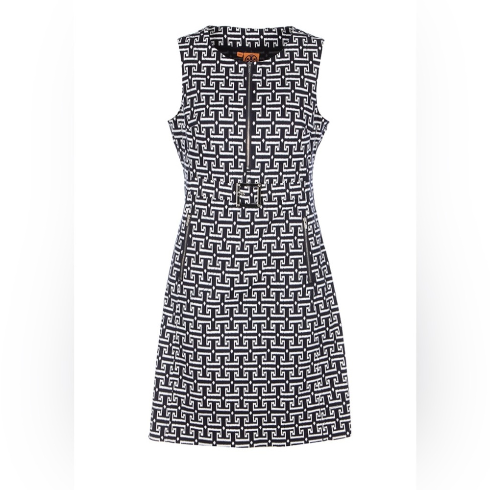 Tory Burch Navy and White Patterned Mini Dress
